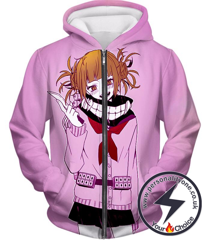 My Hero Academia Dangerous and Cool Villain Himiko Toga Cool Promo Purple Zip Up Hoodie